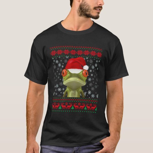 Frog Ugly Christmas Sweater Lover Geschenk T-Shirt (Vorderseite)