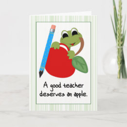 Frog und Apple Good Teacher Wertschätzung Vielen D Dankeskarte
