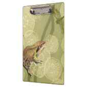 Frog und Dragonfly auf Water Lilies Klemmbrett (Links)