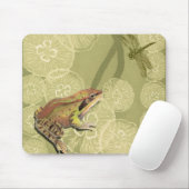 Frog und Dragonfly auf Water Lilies Mousepad (Mit Mouse)