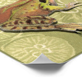 Frog und Dragonfly auf Water Lilies Poster (Ecke)