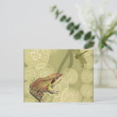 Frog und Dragonfly auf Water Lilies Postkarte (Stehend Vorderseite)