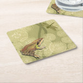 Frog und Dragonfly auf Water Lilies Rechteckiger Pappuntersetzer (angewinkelt)