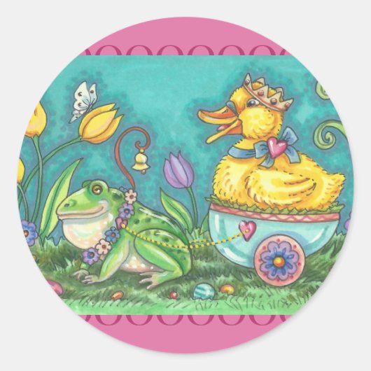 FROG- UND DUCK-DRUCK OSTERKLEBER RUNDER AUFKLEBER (Vorderseite)