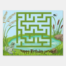Frog und Fly Maze Birthday Yard Signs