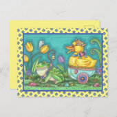 FROG UND TROCKENPRINZ. WHIMSICAL EASTER POSTCARD POSTKARTE (Vorne/Hinten)