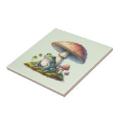 Frog Under a Mushroom Cute Nature Fliese (Seite)