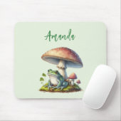 Frog Under a Mushroom Cute Nature Mousepad (Mit Mouse)