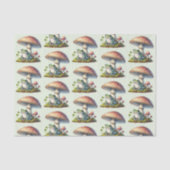 Frog Under a Mushroom Cute Nature Pattern Seidenpapier (Vorderseite)