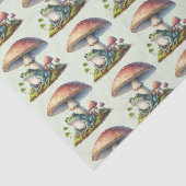 Frog Under a Mushroom Cute Nature Pattern Seidenpapier (Ausschnitt)