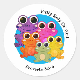 FROG verlässt sich voll und ganz auf Gott Christli Runder Aufkleber