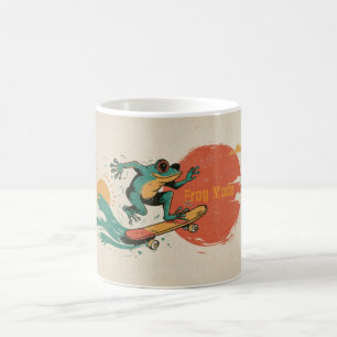 Frog Vibes – Retro Surf Skate Frosch Art Kaffeetasse