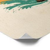Frog Vibes – Retro Surf Skate Frosch Art Poster (Ecke)