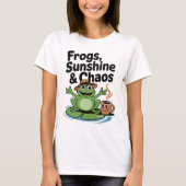 Frog Vibes und Coffee Chaos T-Shirt (Vorderseite)
