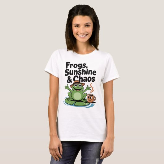 Frog Vibes und Coffee Chaos T-Shirt (Vorne ganz)