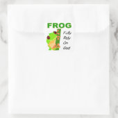 FROG, Voll auf Gott angewiesen Quadratischer Aufkleber (Tasche)