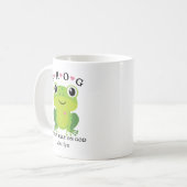 Frog Voll auf gottrosafarbene Herzen Kaffeemaschin Kaffeetasse (Vorderseite Links)