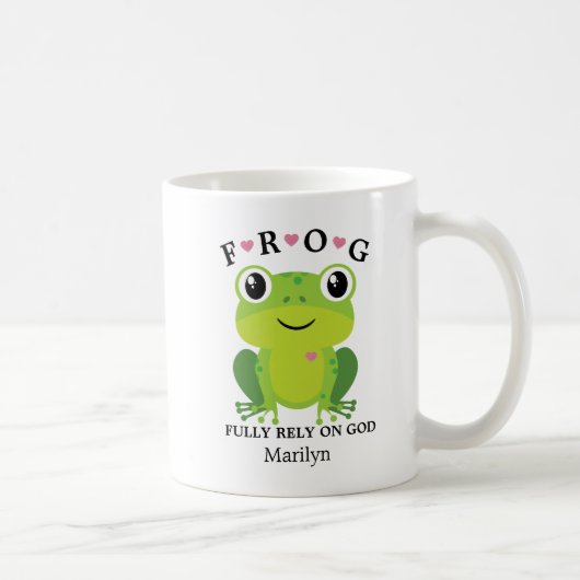 Frog Voll auf gottrosafarbene Herzen Kaffeemaschin Kaffeetasse (Rechts)