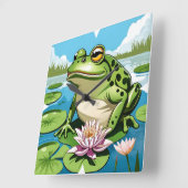 Frog Wall Clock Quadratische Wanduhr (Winkel)