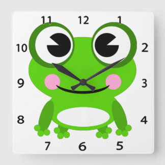 Frog Wall Clock Quadratische Wanduhr