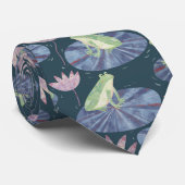 Frog Watercolor Dunkel Krawatte (Gerollt)