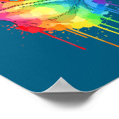 Frog Wearing Headphones And Sungles Edm Rave Desig Poster (Ecke)