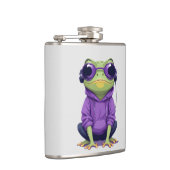 Frog Wearing Hoodie Funny Cool Animal Character Flachmann (Rechts)