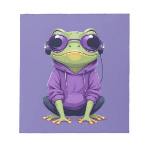 Frog Wearing Hoodie Funny Cool Animal Character Notizblock