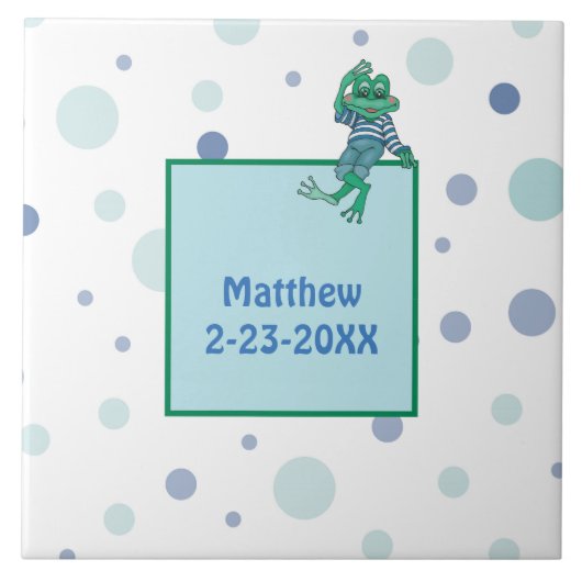 Frog Wearing Jeans Fliese (Vorderseite)