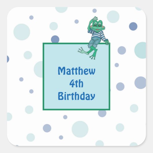 Frog Wearing Jeans Quadratischer Aufkleber (Vorderseite)