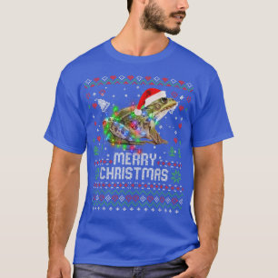 Frog Weihnachtsmannmütze Tier Weihnachtsbaum Licht T-Shirt