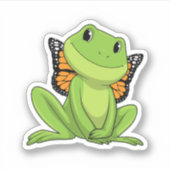 Frog with Butterfly Aufkleber (Vorderseite)