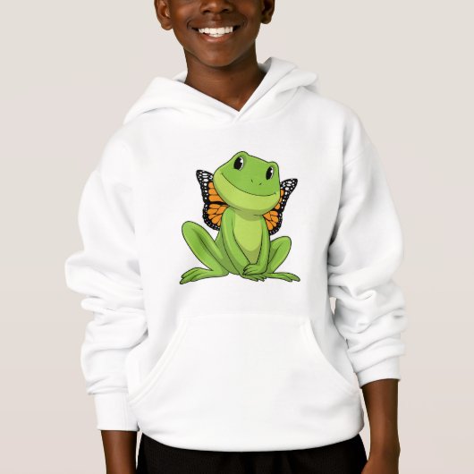 Frog with Butterfly Hoodie (Vorderseite)