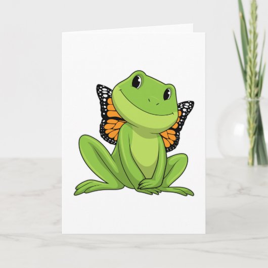 Frog with Butterfly Karte (Vorderseite)
