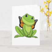 Frog with Butterfly Karte (Gelbe Blume)