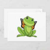 Frog with Butterfly Postkarte (Vorne/Hinten)