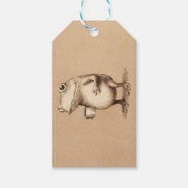 Frog with Coffee – Whimsical Vintage Animal Geschenkanhänger