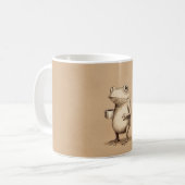Frog with Coffee – Whimsical Vintage Animal Kaffeetasse (Vorderseite Links)