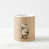 Frog with Coffee – Whimsical Vintage Animal Kaffeetasse (Mittel)