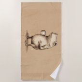 Frog with Coffee – Whimsical Vintage Animal Strandtuch (Vorderseite)