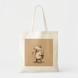 Frog with Coffee – Whimsical Vintage Animal Tragetasche