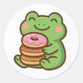 Frog With Donuts – Cute Animal Sticker (Vorderseite)