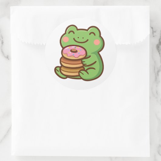 Frog With Donuts – Cute Animal Sticker (Tasche)
