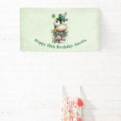 Frog with Green Hat and Shamrock Cute Birthday Banner (InSitu)