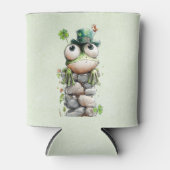 Frog with Green Hat and Shamrock Cute Dosenkühler (Vorderseite)