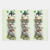 Frog with Green Hat and Shamrock Cute Geschenkpapier Set (Vorderseite 2)