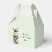 Frog with Green Hat and Shamrock Cute Geschenkschachtel (Rückseite)