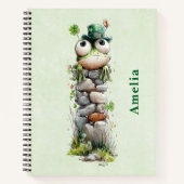 Frog with Green Hat and Shamrock Cute Notizblock (Vorderseite)