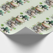 Frog with Green Hat and Shamrock Cute Pattern Geschenkpapier (Ecke)