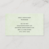 Frog with Green Hat and Shamrock Cute Visitenkarte (Rückseite)